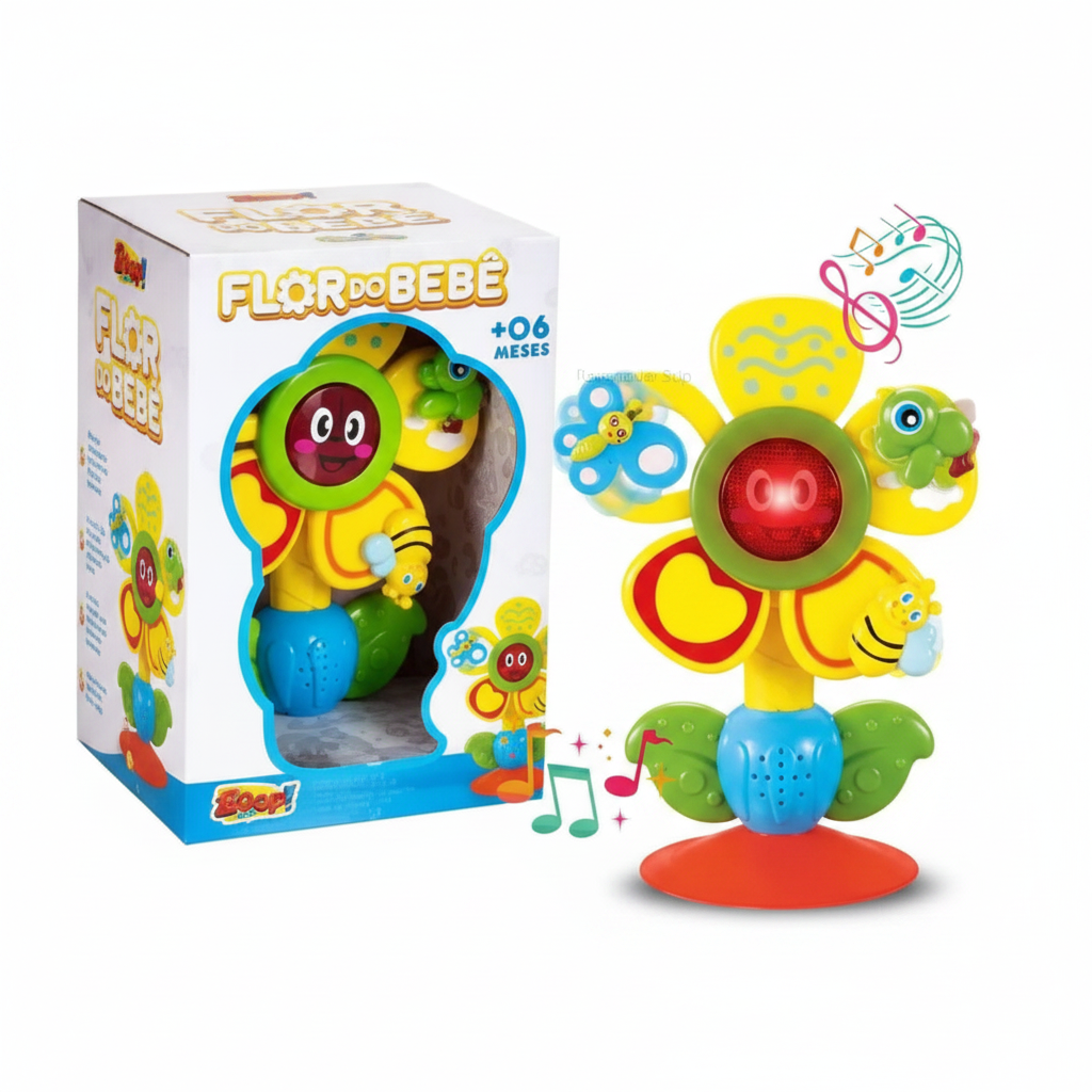 Zoop Toys Flower Interactive Musical Activity Wheel | Ages 6m+ | Master Sensory Calibration & Fine Motor Mechanics