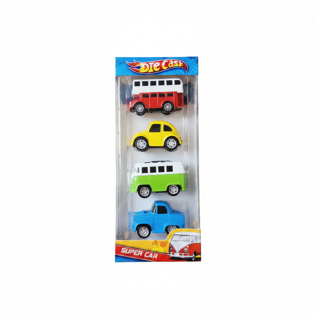 Classic Die-Cast Super Car 4-Pack | Ages 3+ | Inspire Imaginative Play & Fine Motor Skills