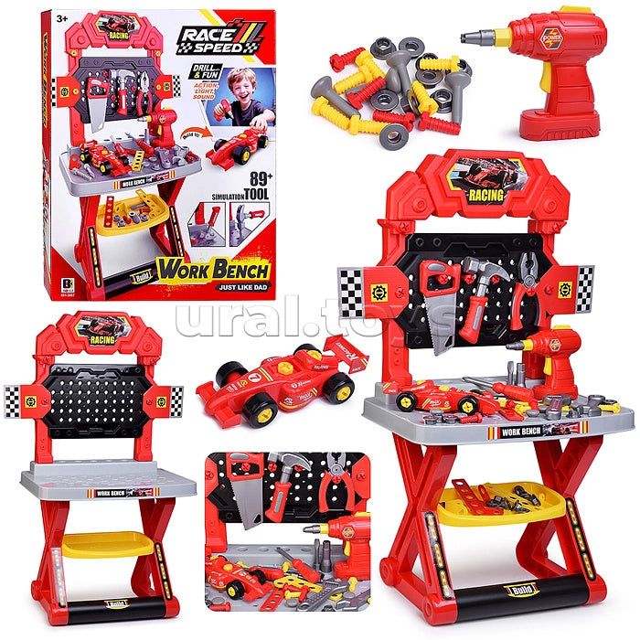 Race Speed 86-Piece Workshop Workbench | Ages 3+ | Advanced Mechanical Engineering & Kinetic Logic