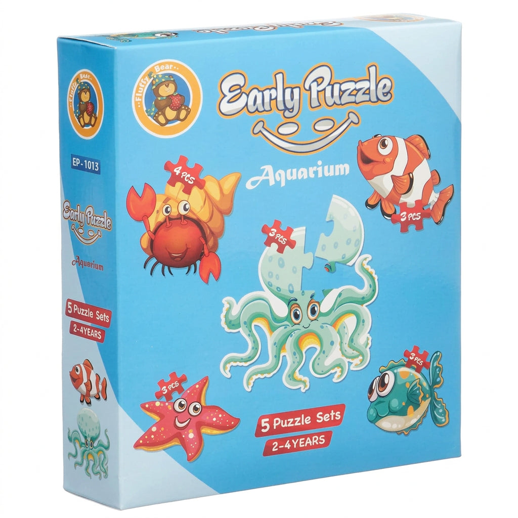Fluffy Bear Early Puzzle Aquarium Set (5 Progressive Puzzles) (Ages 2-4 Years)