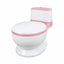 Realistic Toddler Potty Training Toilet with Soft PU Cushion Seat & Removable Waste Basin