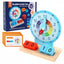 Montessori Wooden Early Education Alarm Clock Block Cards Game