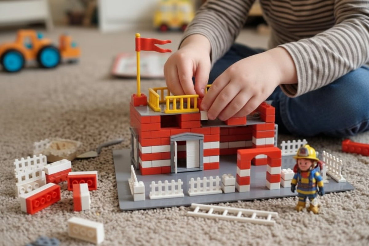 Little Mason: Fire Station" DIY Real-Brick Construction & Building Set (340 PCS)