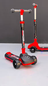 Ferrari Adjustable 3-Wheel Folding Kick Scooter Sensory Balance Toy for Kids (Ages 3-8 Years)