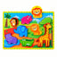 Cute Animals Wooden Chunky Puzzle Board with Stand-Up Safari Animal Figures (Ages 12m+)