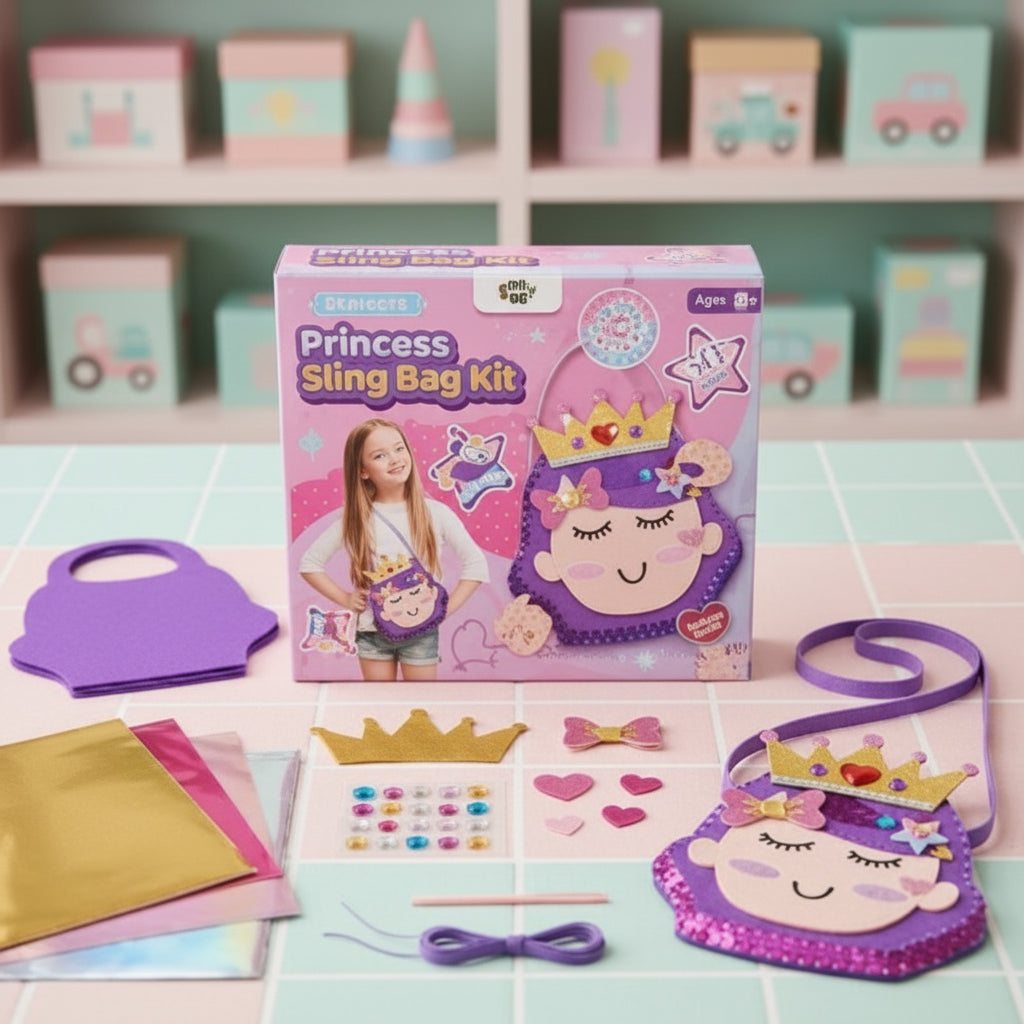 Princess DIY Sling Bag Kit | Ages 4-8 | Spark Creativity & Fine Motor Skills