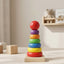 Wooden Rainbow Stacking Ring Tower Classic Montessori Stacker & Color Sorting Toy for Toddlers (Ages 1-3)