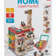 Toy supermarket set packaging with various toy items on a white background