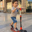 Ferrari Adjustable 3-Wheel Folding Kick Scooter Sensory Balance Toy for Kids (Ages 3-8 Years)