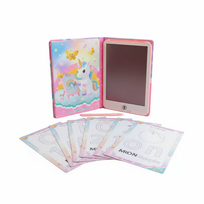 Magic Painting Board" 8.5-Inch Educational LCD Writing Tablet with 20 Double-Sided Learning Cards (40 Activities / Ages 3+)