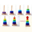 Wooden Rainbow Stacking Ring Tower Classic Montessori Stacker & Color Sorting Toy for Toddlers (Ages 1-3)