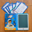 Magic Painting Board" 8.5-Inch Educational LCD Writing Tablet with 20 Double-Sided Learning Cards (Space Astronaut Edition / Ages 3+)