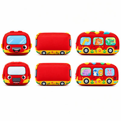 Baby Sensory Tissue Box Toy with Silk Scarves & Crinkle Cloths – Bus & Dinosaur Series (Ages 6M+)