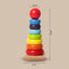 Wooden Rainbow Stacking Ring Tower Classic Montessori Stacker & Color Sorting Toy for Toddlers (Ages 1-3)