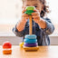 Wooden Rainbow Stacking Ring Tower Classic Montessori Stacker & Color Sorting Toy for Toddlers (Ages 1-3)