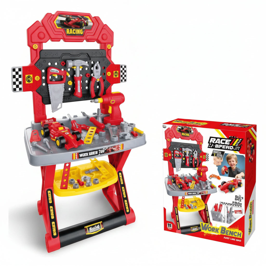 Race Speed 86-Piece Workshop Workbench | Ages 3+ | Advanced Mechanical Engineering & Kinetic Logic