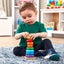 Wooden Rainbow Stacking Ring Tower Classic Montessori Stacker & Color Sorting Toy for Toddlers (Ages 1-3)