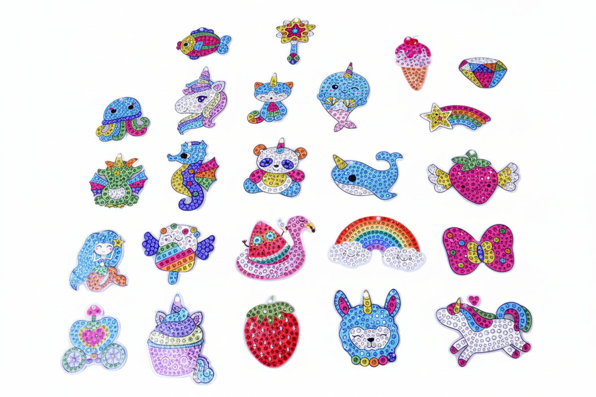 "Surprise Gem Keychains" DIY Diamond Painting Kit & 24-Day Surprise Blind Box for Kids (Ages 6+)