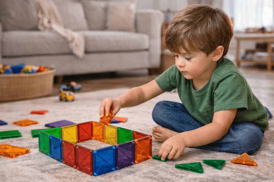 48-Piece Magic Magnetic Building Tiles | Ages 3+ | Master 3D Engineering & Geometric Logic