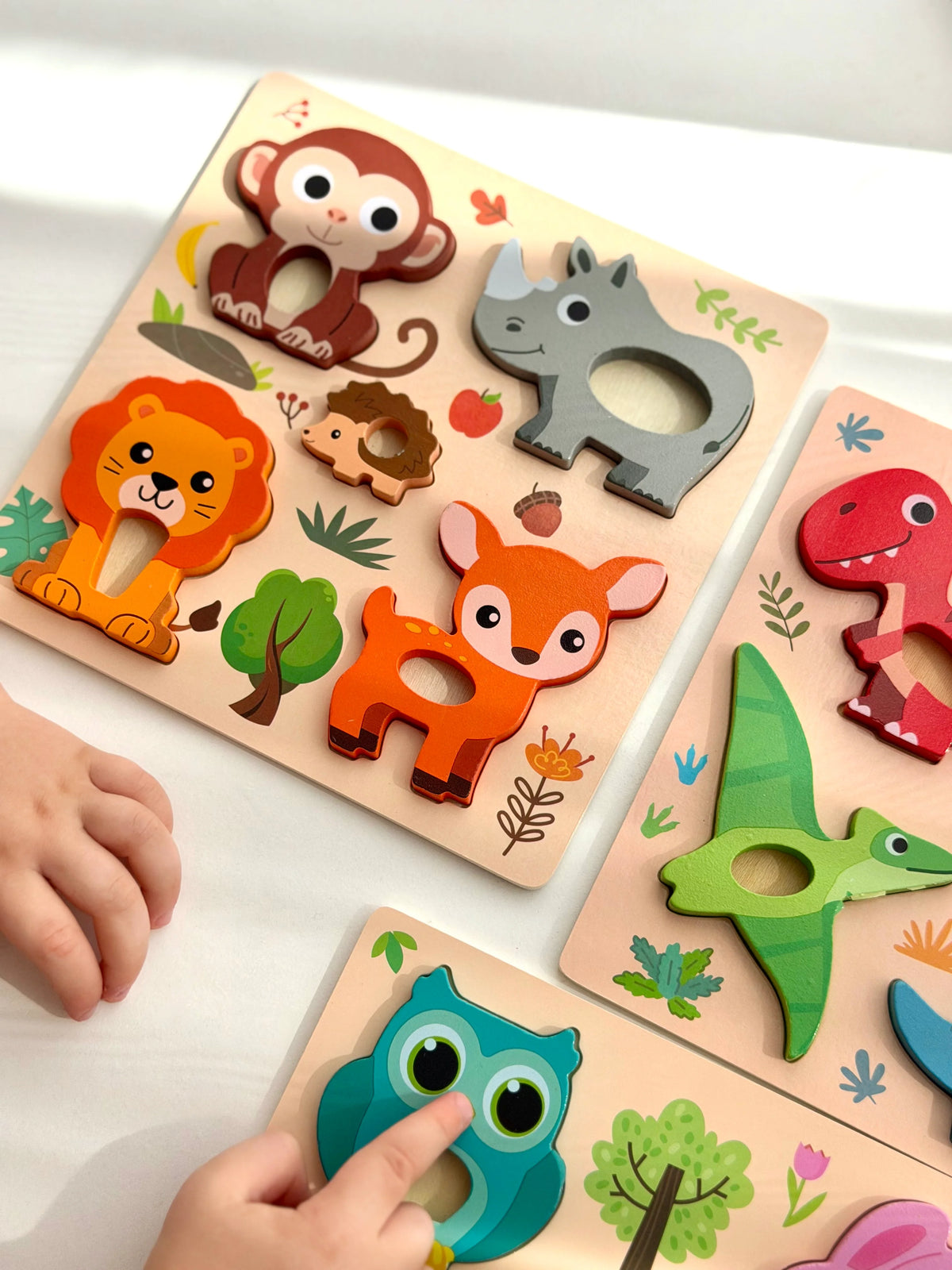 Montessori Cute Animals Wooden Educational Puzzle Set for Babies & Toddlers (Ages 1-3 Years)