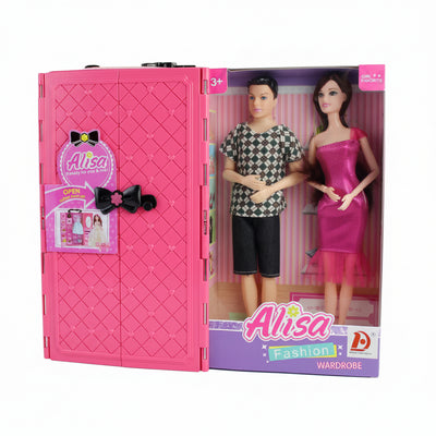 Alisa Fashion Doll Wardrobe Pretend Play Closet Set for Kids (Ages 3+)