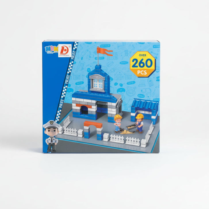 Police Station" DIY Real-Brick Construction & Building Set ( 260 PCS)