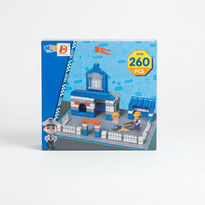 Police Station" DIY Real-Brick Construction & Building Set ( 260 PCS)