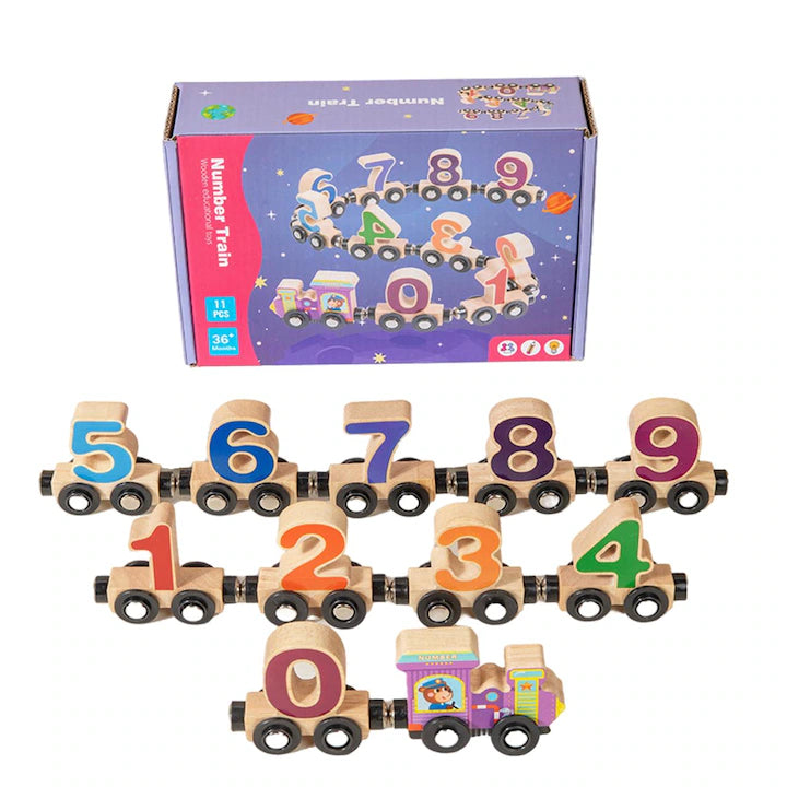 Wooden Magnetic Number Train | Ages 1-3 | Foster Early Math & Motor Skills