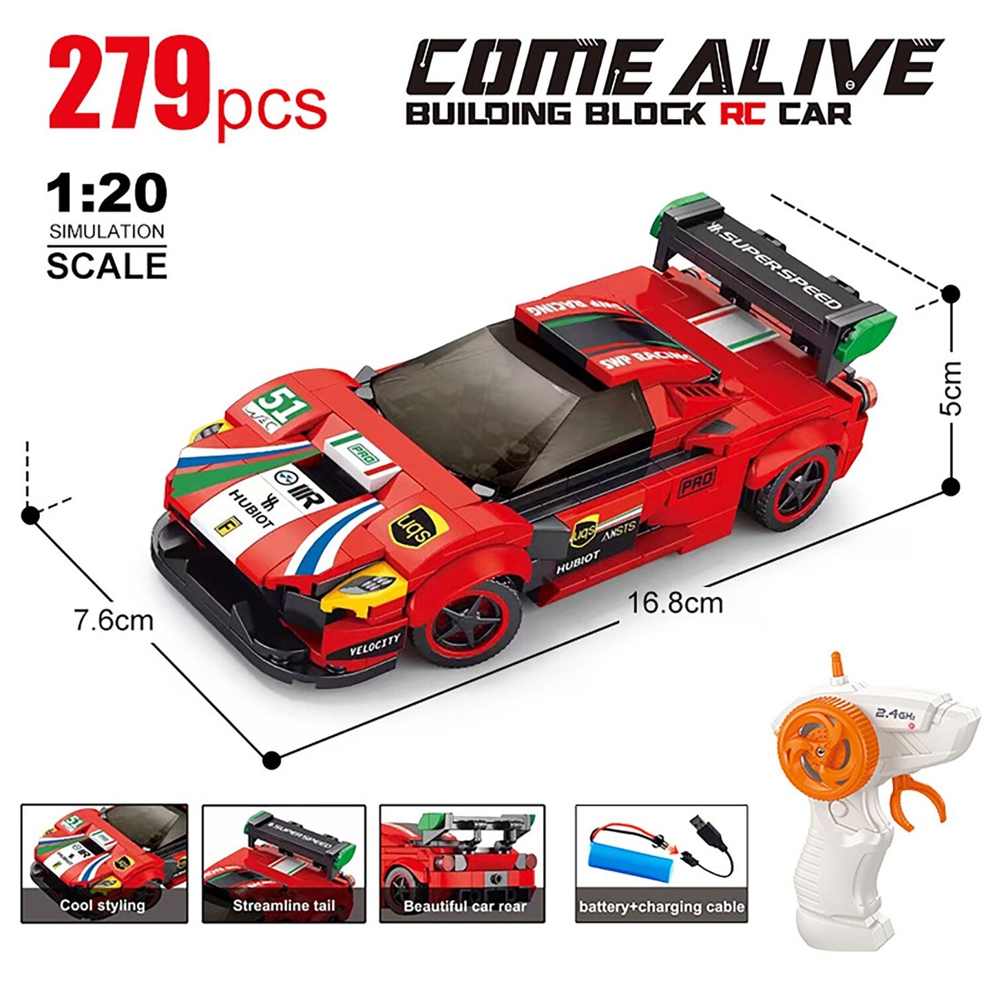 Build & Drive RC Red Sports Car Lego Set | Ages 6+ | Ignite STEM Skills & Motor Coordination