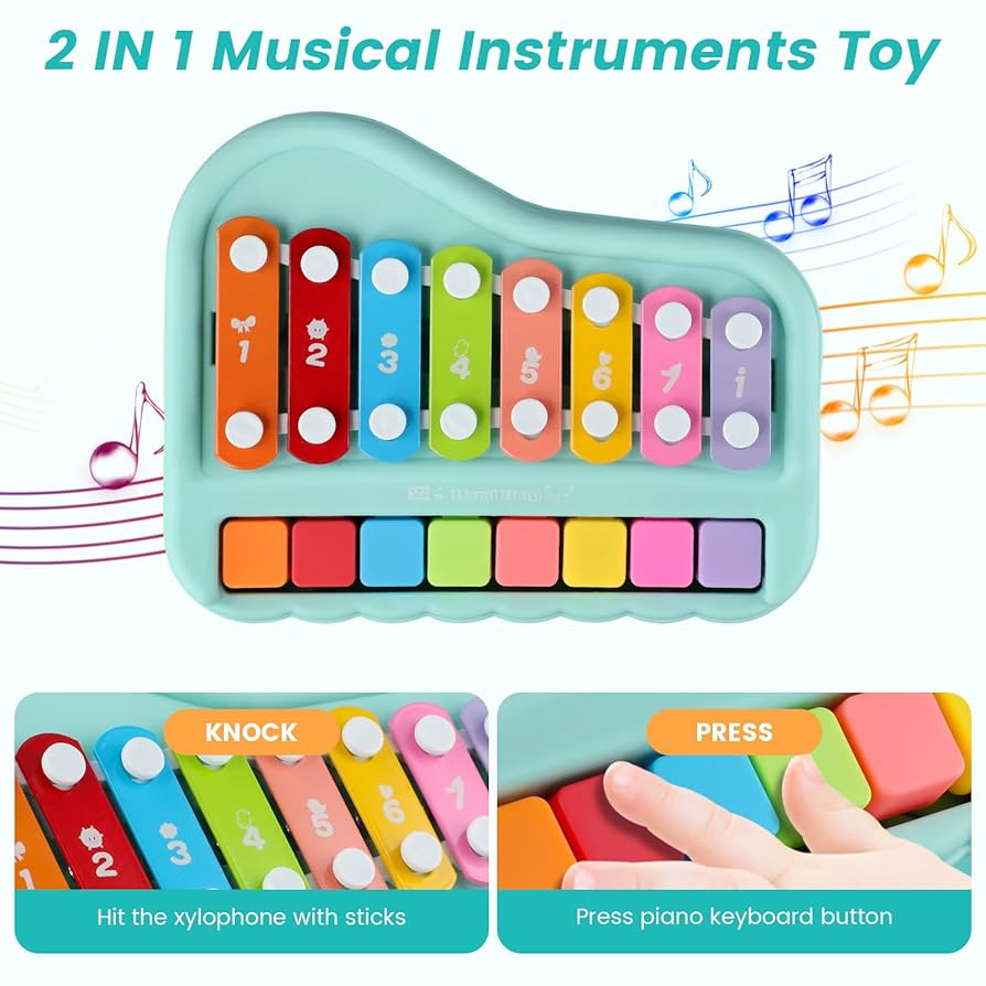 2 in 1 Musical xylophone & Piano ( 8 vocal notes)