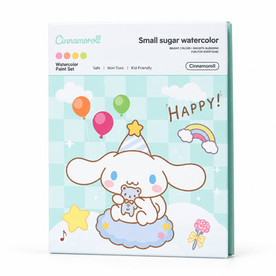 Cinnamoroll "Small Sugar" Pocket Watercolor Paint Book Set with Built-In Paint Palette & Brush (Ages 3+ Years