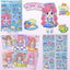 Cute Anime Blue Grid 10-Sheet Dress-Up & Fashion Sticker Activity Pack (Ages 3+)