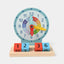 Montessori Wooden Early Education Alarm Clock Block Cards Game